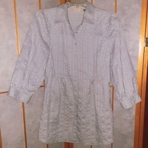 Long Tunic Blouse in 4 colors:white, lt.grey, plum purple & magenta #cottagecore